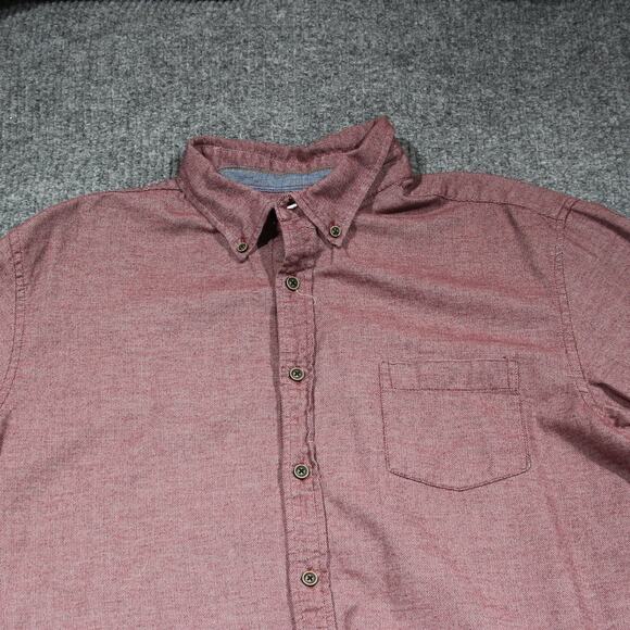 ROWN Button Down Shirt Mens Extra Large Burgundy Casual Dress Shirt Solid - Picture 4 of 7